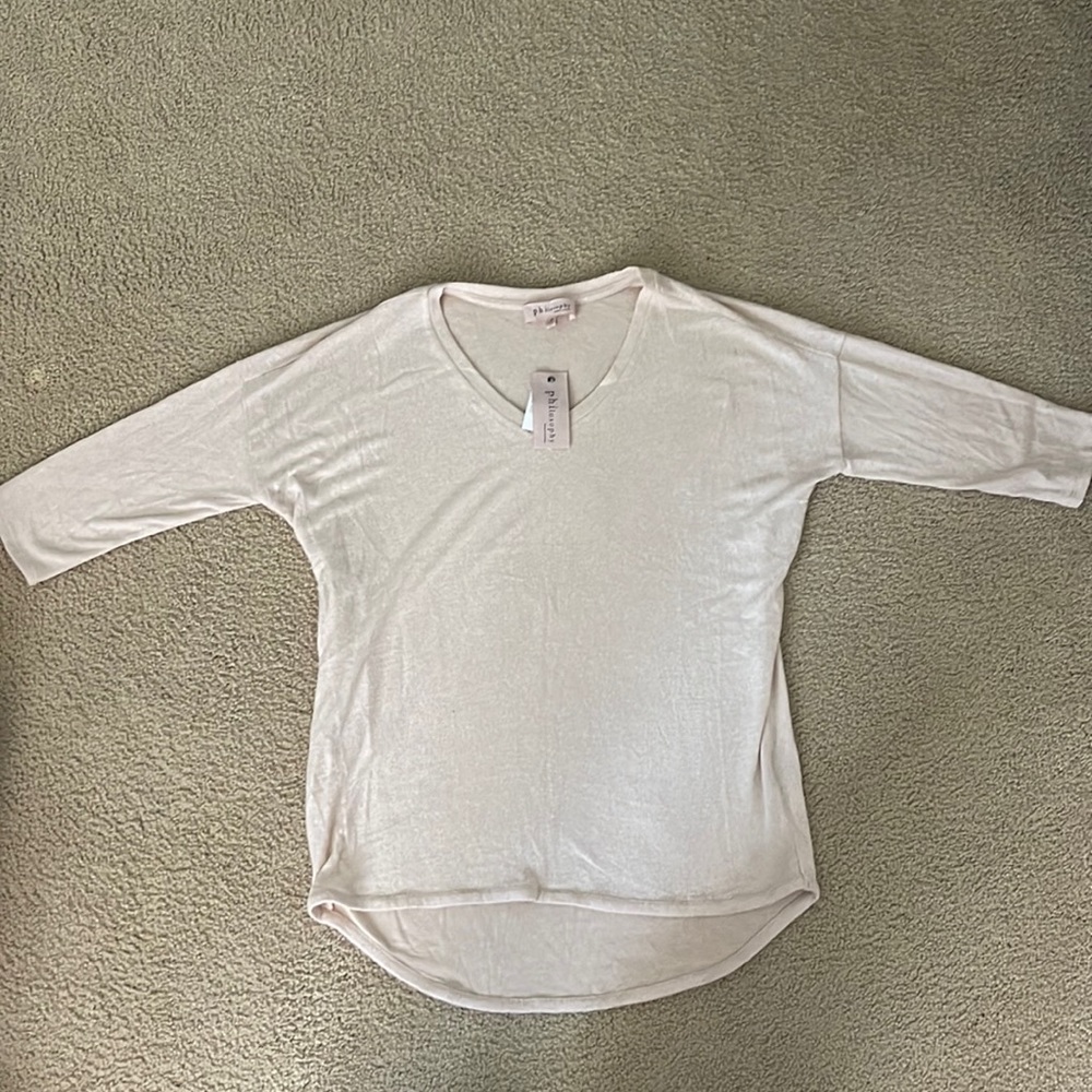 Soft pink, never worn, cozy Philosophy shirt
